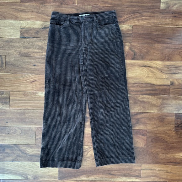 Lands' End Chocolate Corduroy Trousers size 14 - Picture 2 of 5